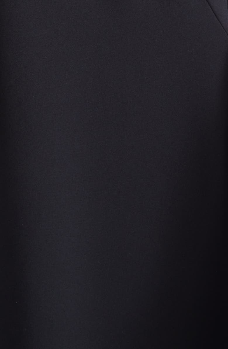 Lela Rose Cascade Stretch Crepe Dress, Alternate, color, Black