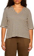 Sanctuary Dolce Stripe Notch Top