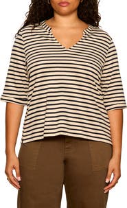 Sanctuary Dolce Stripe Notch Top