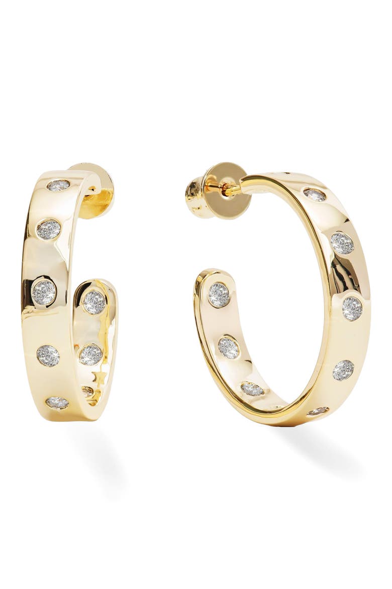 Ashley Rodeo Hoop Earrings, Alternate, color, GOLD-WHITE