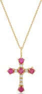 Bony Levy 18K Gold El Mar Gemstone & Diamond Cross Pendant Necklace (Online Trunk Show)
