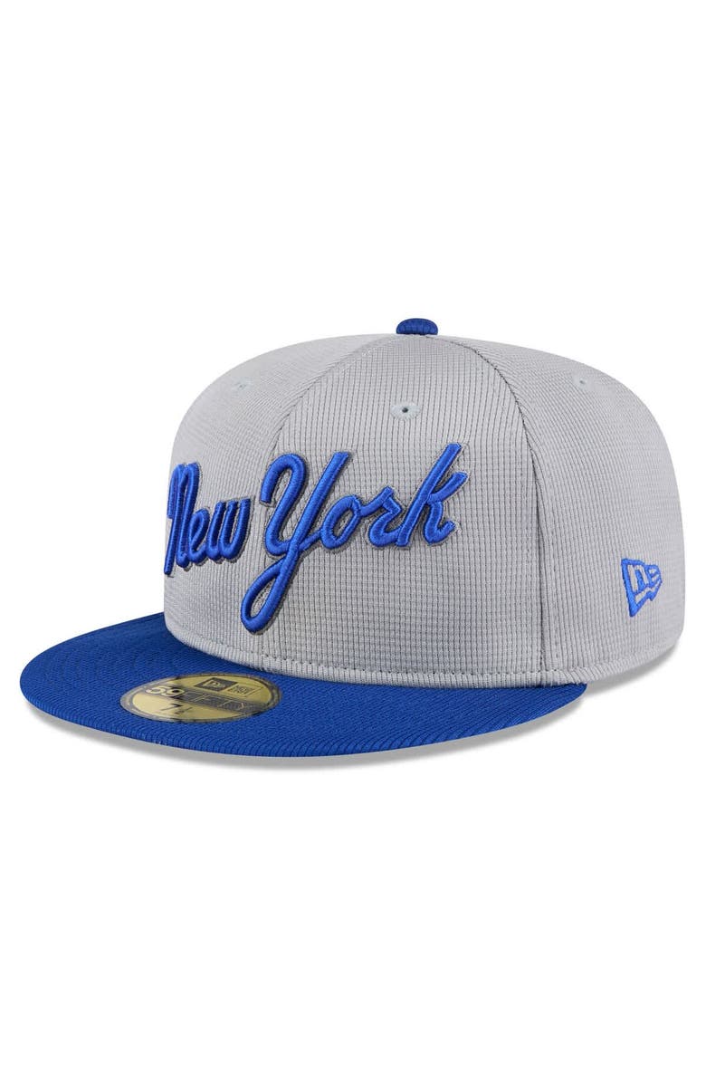 New Era Men's New Era  Gray/Royal New York Mets 2025 Batting Practice 59FIFTY Fitted Hat, Main, color, 