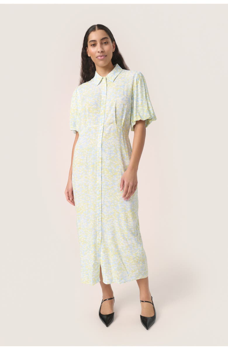 Soaked in Luxury Wynter Midi Half Sleeve Shirt Dress, Main, color, Skyway Dizzy Print