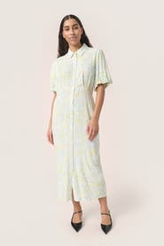 Soaked in Luxury Wynter Midi Half Sleeve Shirt Dress