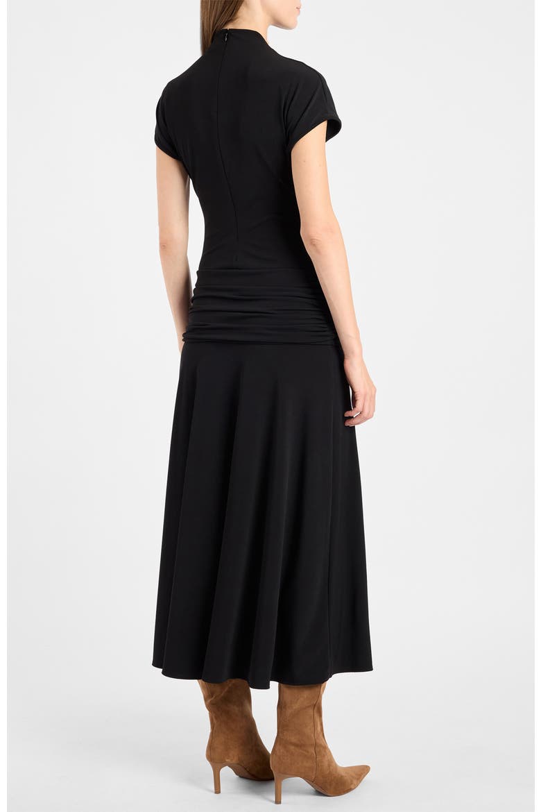 Kardi Ruched Mock Neck Maxi Dress in Soft Jersey, Alternate, color, Onyx