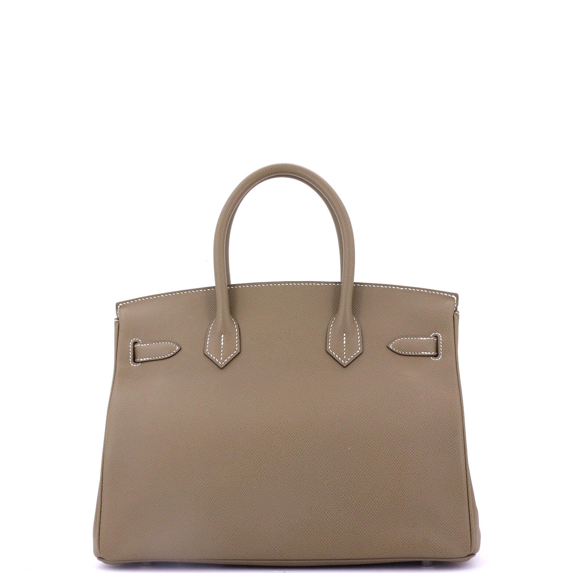 Pre-Owned Hermes Birkin Handbag Grey Epsom with Palladium Hardware 30, Alternate, color, 