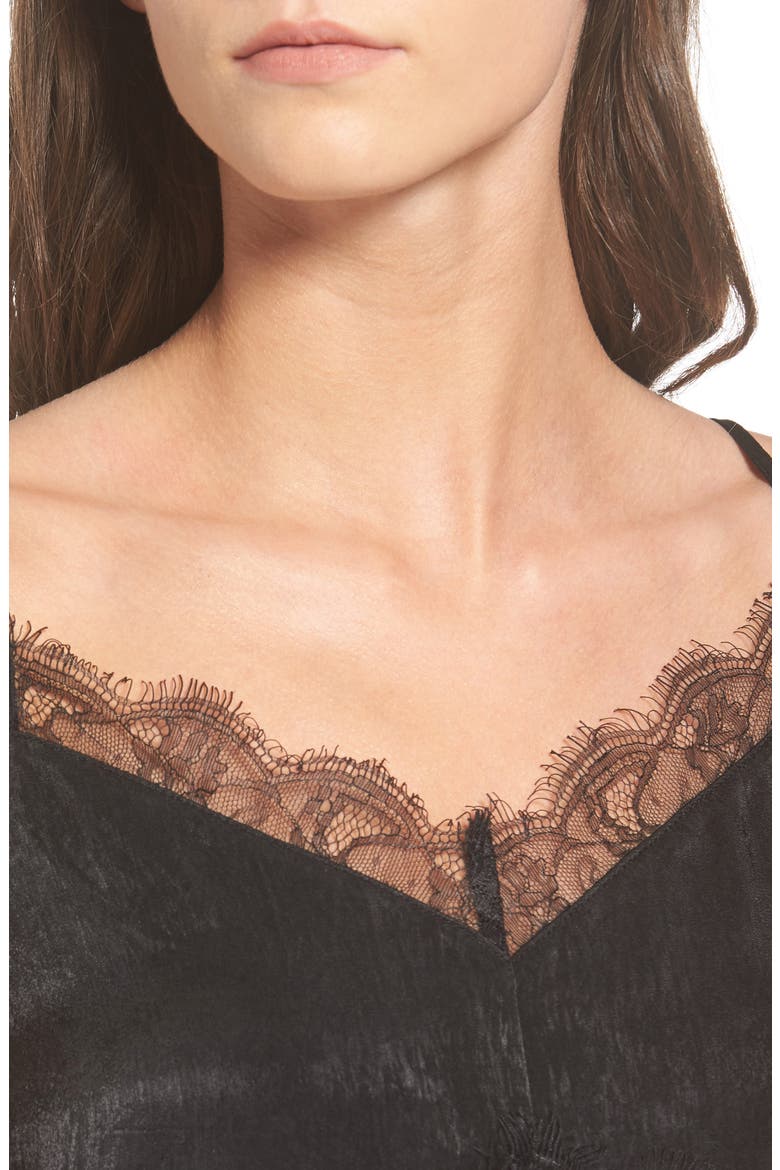 Lace Trim Camisole, Alternate, color, BLACK