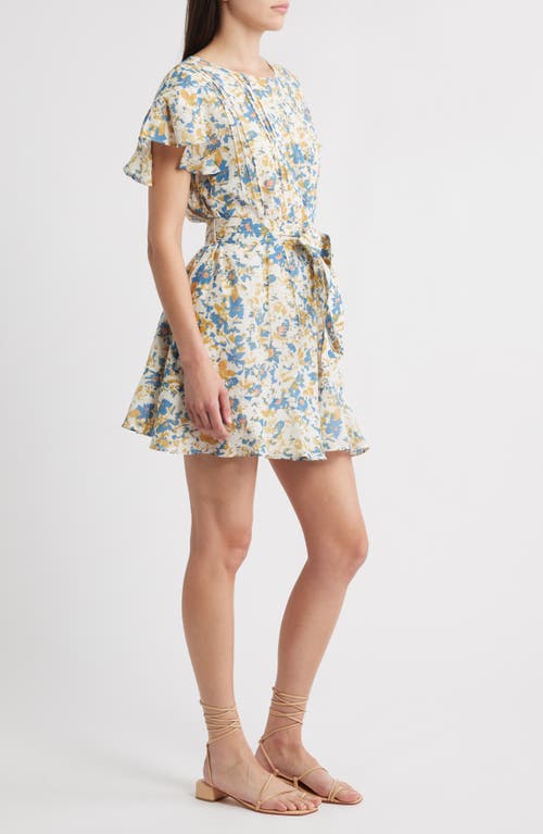 Cleobella Lynn Hand-printed Floral Mini Dress In Carina Print In Multi