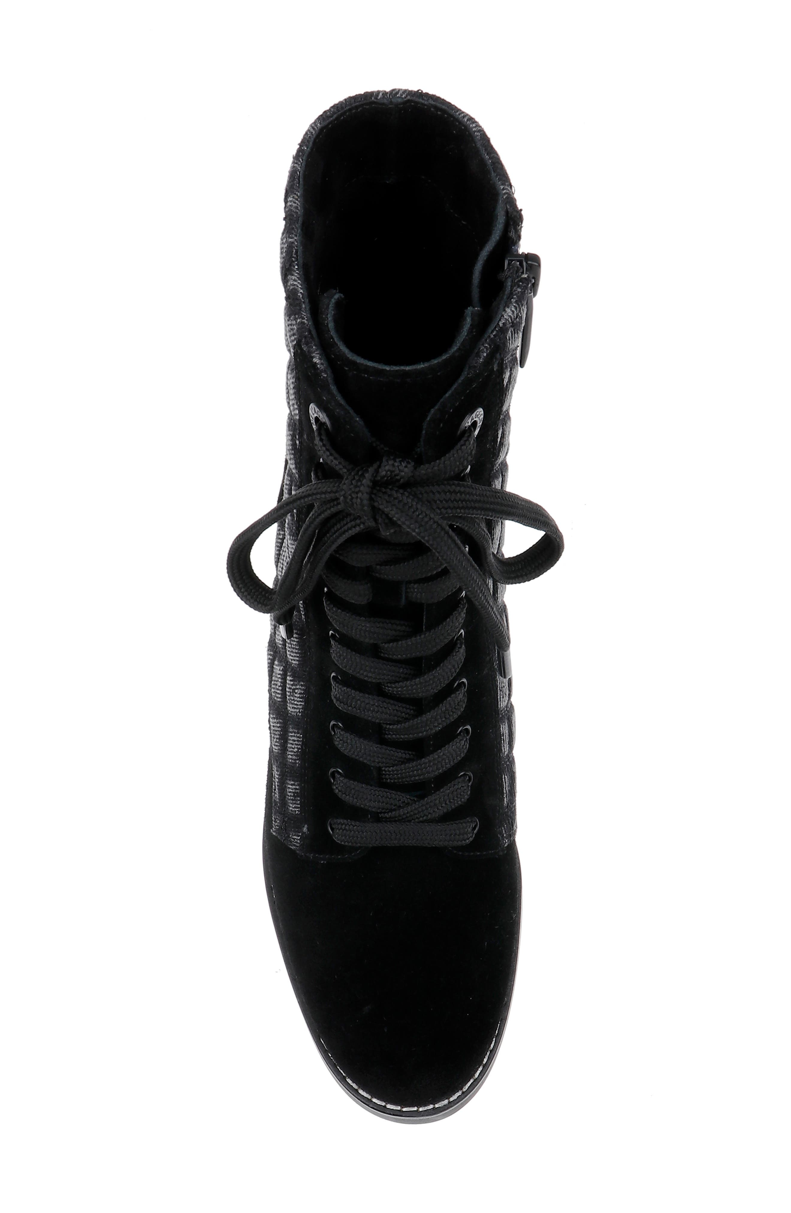 L'AGENCE Desiree Quilted Boot, Alternate, color, Black Denim