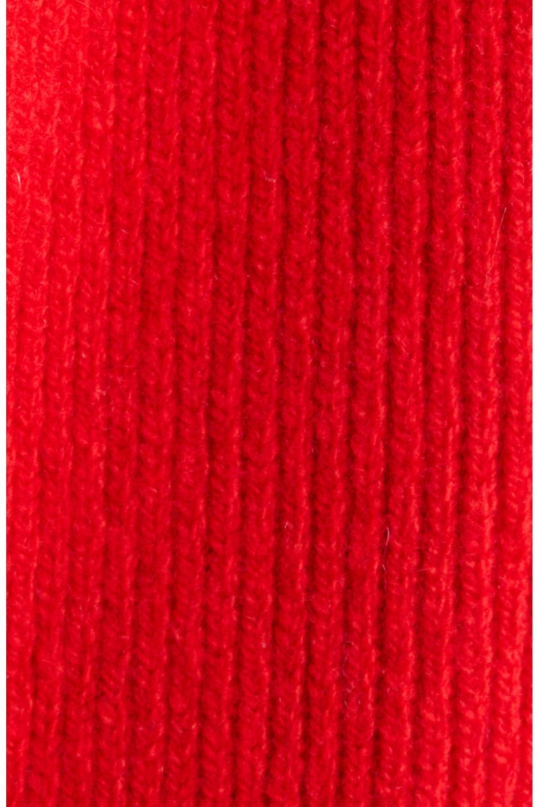High Neck Slashed Knit Minidress, Alternate, color, RED