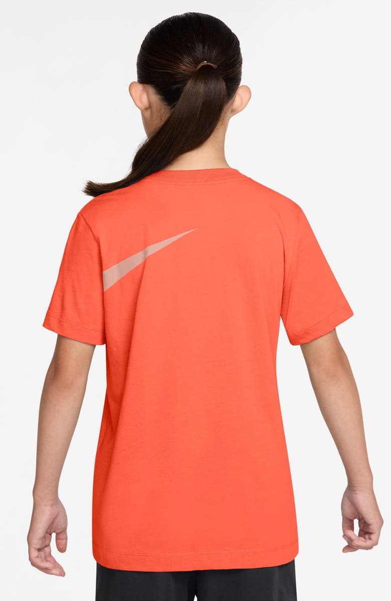 Nike Kids' Sportswear Club Energy Cotton Graphic T-Shirt, Alternate, color, Turf Orange
