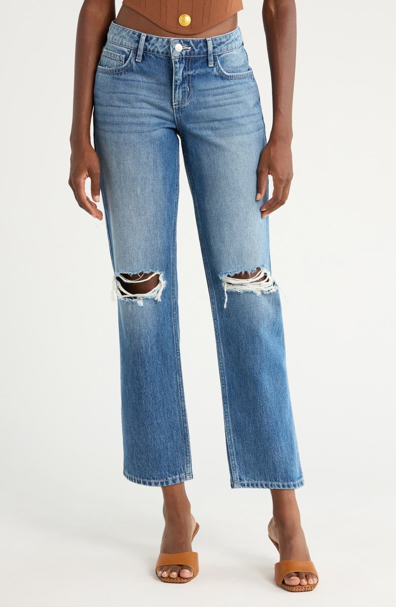 L'AGENCE Nevia Low Rise Slouch Straight Leg Jeans, Main, color, Woodrow Destruct