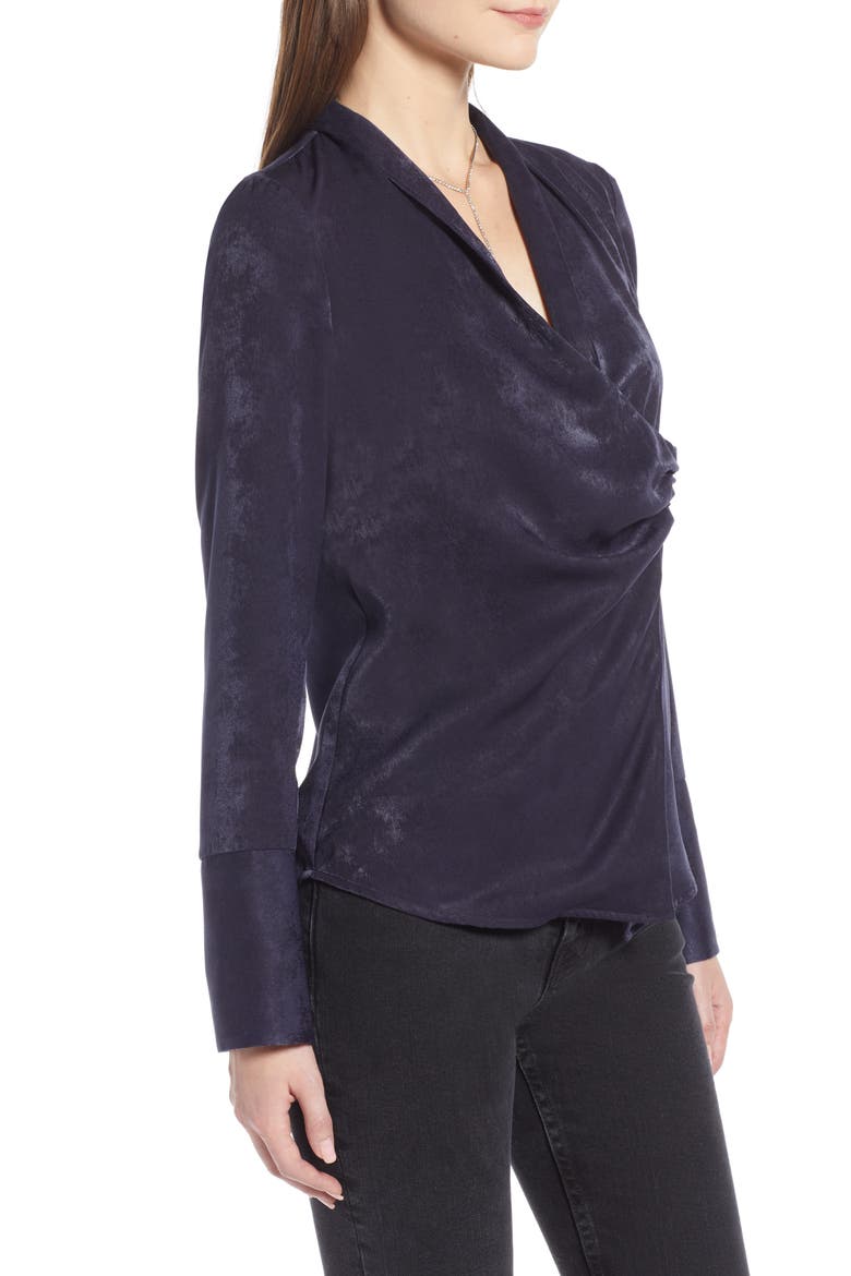 Draped Front Top (Nordstrom Exclusive), Alternate, color, NAVY NIGHT