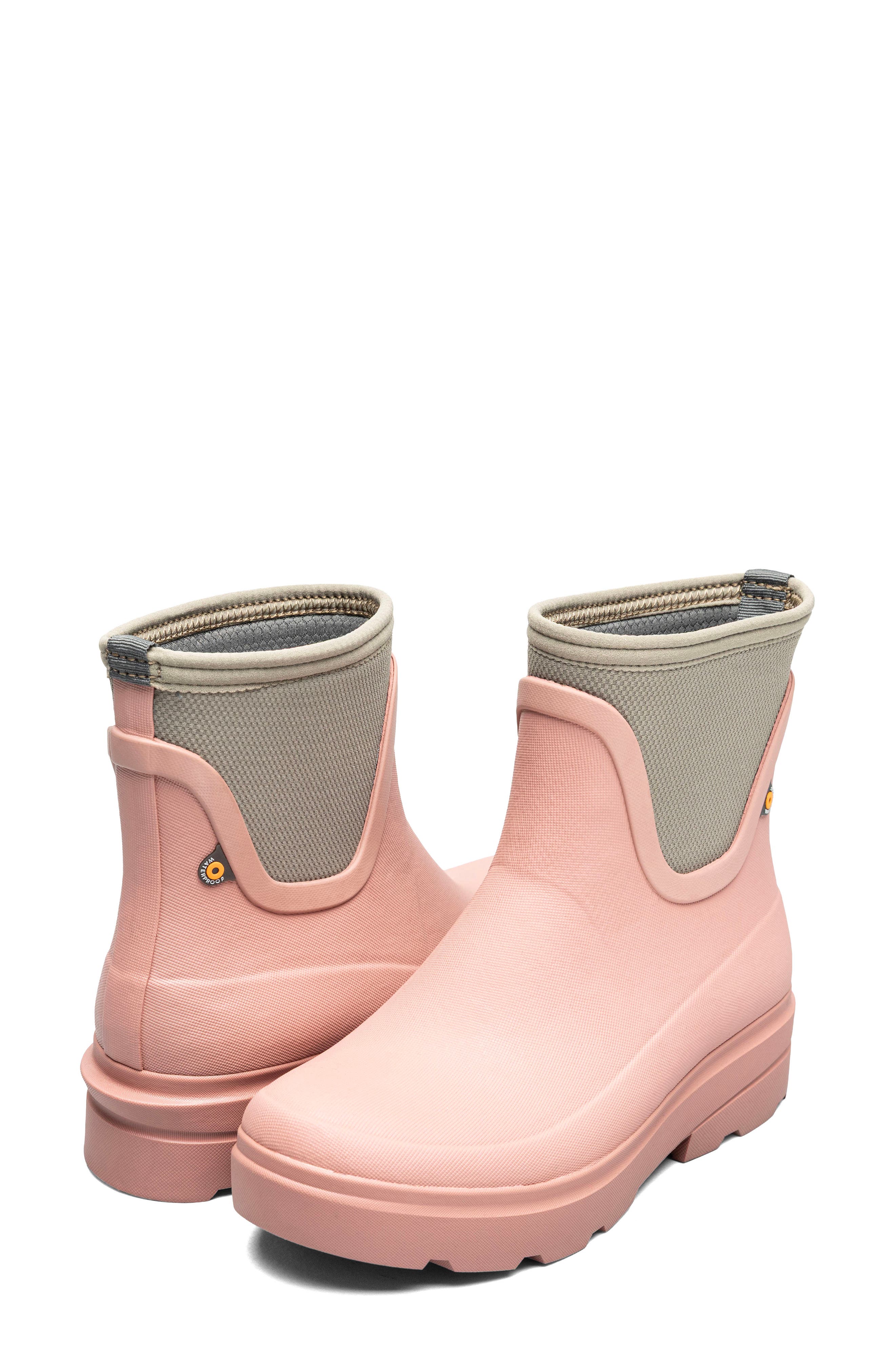 Bogs Hazel Waterproof Chelsea Rain Boot, Alternate, color, Misty Rose