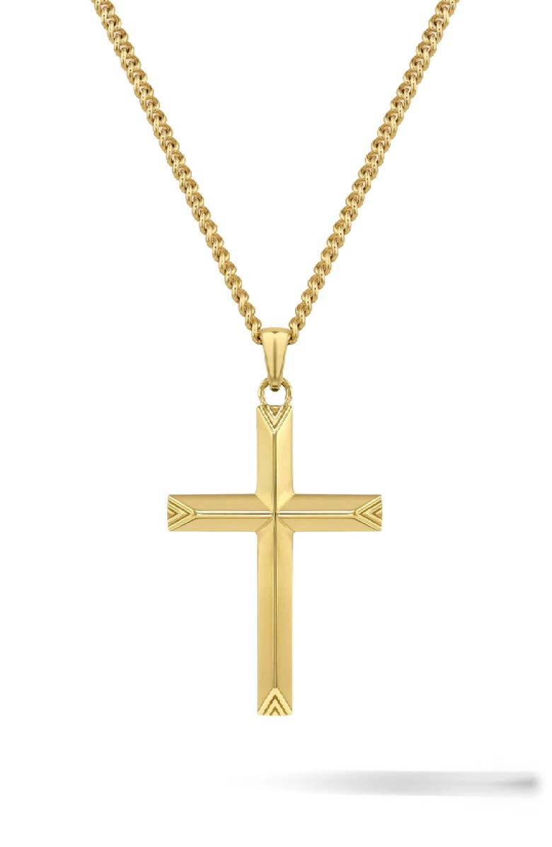 Vincero Men's Cross Pendant Necklace, Main, color, 14K Gold