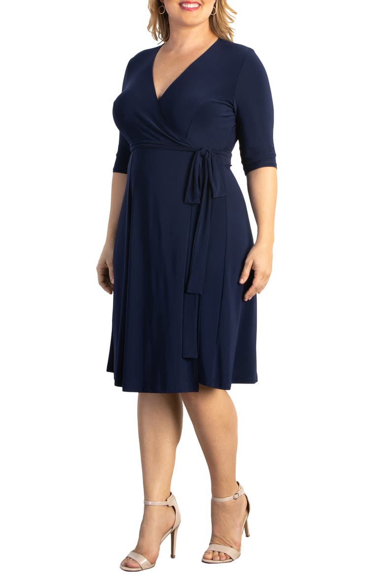 Essential Wrap Dress, Alternate, color, NOUVEAU NAVY