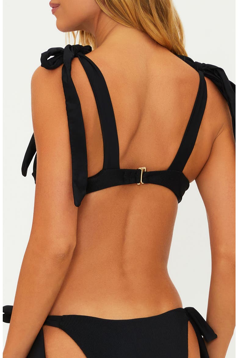 Delilah Tie Strap Swim Top, Alternate, color, BLACK