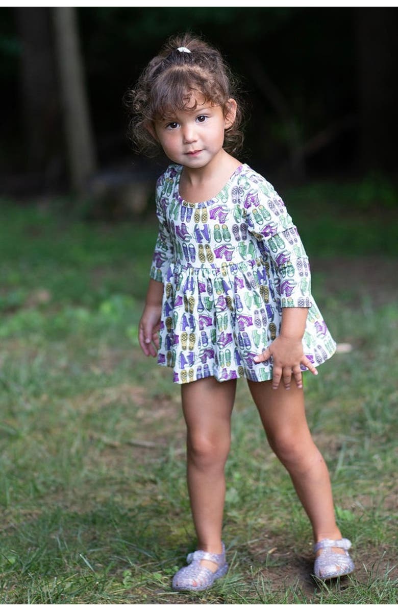 WORTHY THREADS Printed Long Sleeve Bubble Romper, Alternate, color, Sneakers