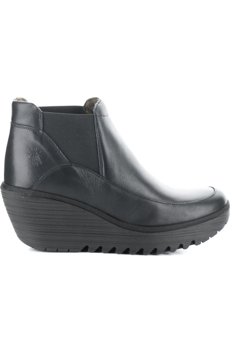 Fly London Yofi Wedge Chelsea Boot, Alternate, color, Black Dublin