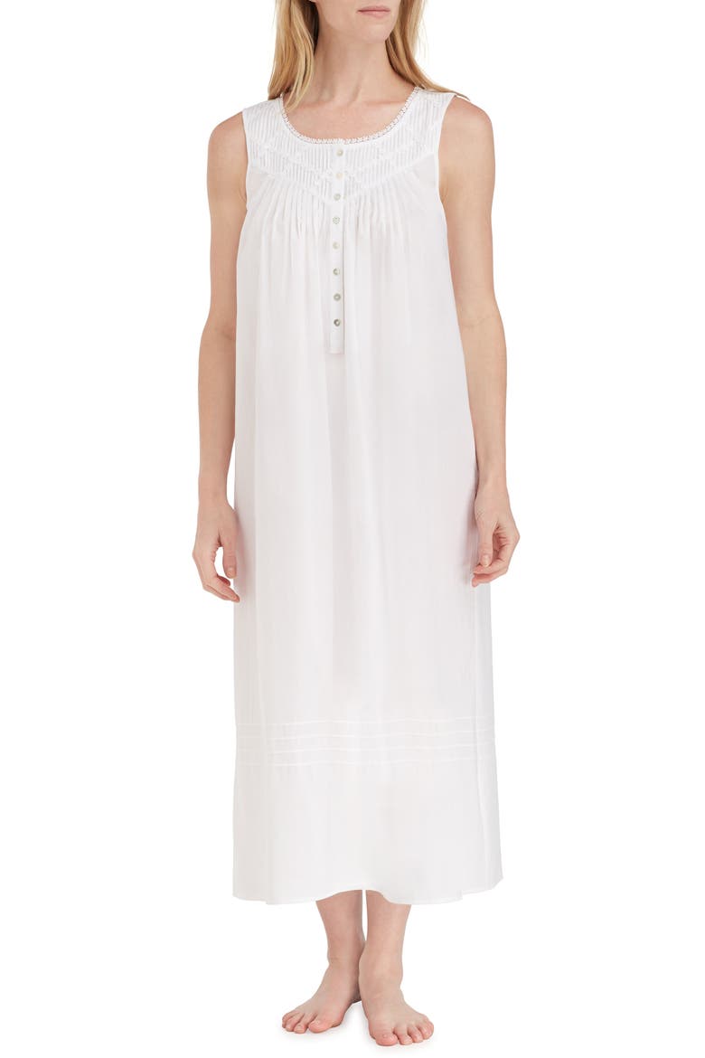 Cotton Lawn Ballet Nightgown, Main, color, SOLID WHITE