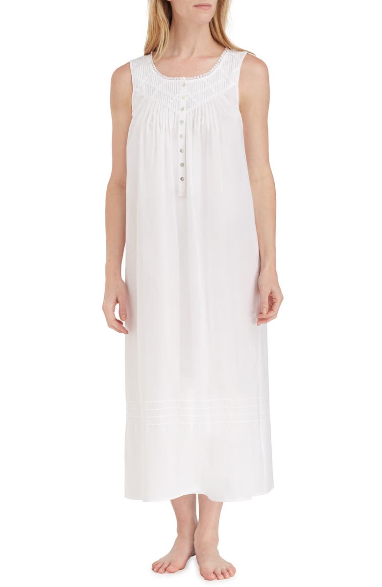 Eileen West Cotton Lawn Ballet Nightgown, Main, color, Solid White