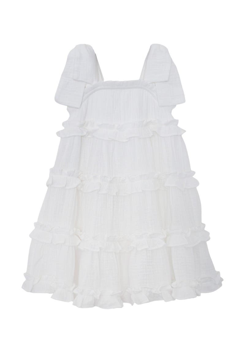 Birds of a Feather Cap Sleeve Dress, Alternate, color, White