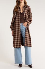 Reformation Beck Plaid Trench Coat