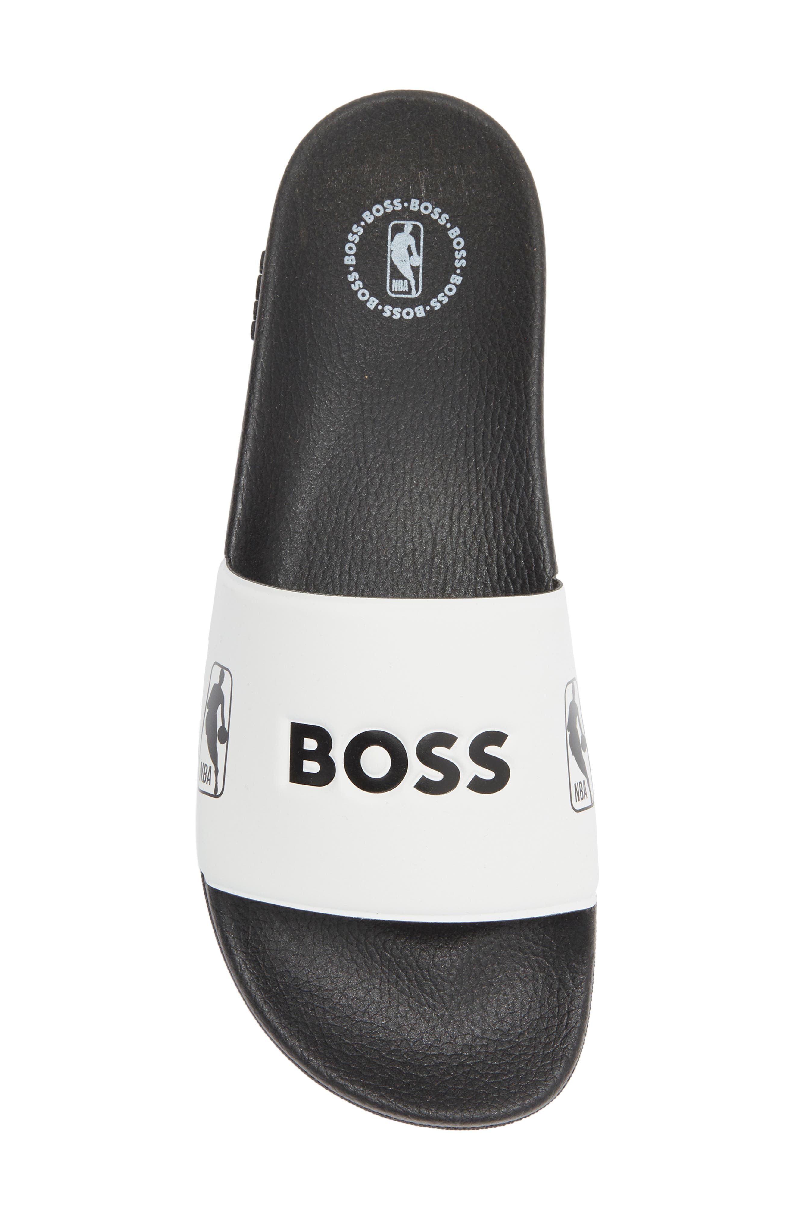 BOSS x NBA Bay It Slide Sandal, Alternate, color, Black