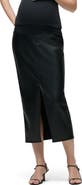 Hudson Jeans Reconstructed Faux Leather Midi Skirt
