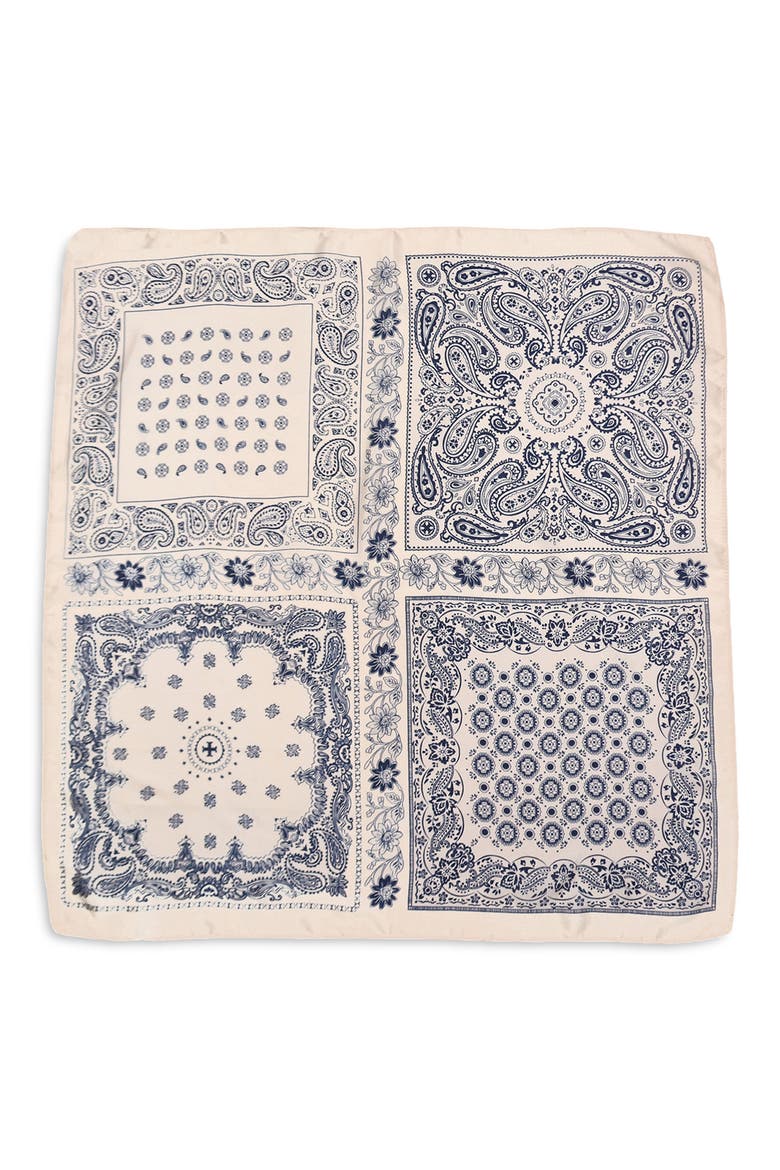 Lolita Paisley Print Square Scarf, Alternate, color, WHITE