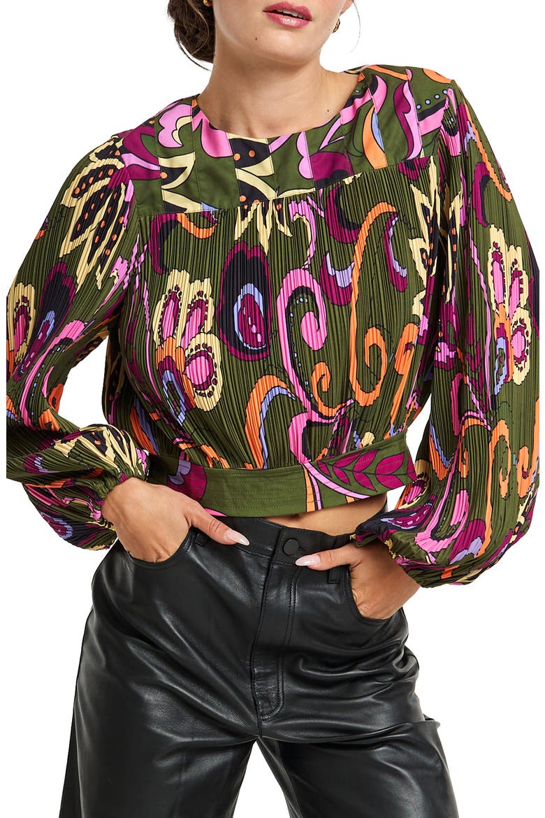 Cathy Long Sleeve Top, Alternate, color, GREEN MULTI