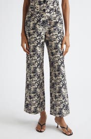 Toccin Blaire Tropical Print Wide Leg Pants