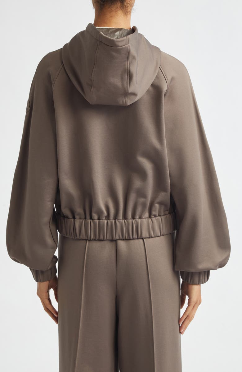 Moncler Fleece Zip Hoodie, Alternate, color, Beige