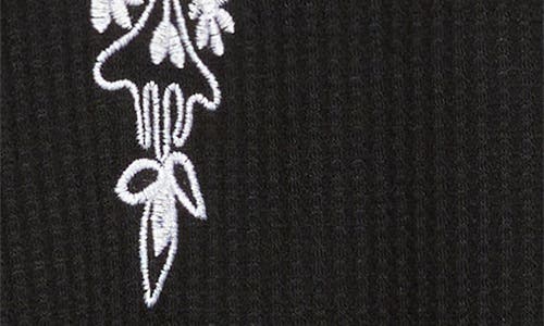 Nikki Lund Bryn Embroidered Thermal Top In Black