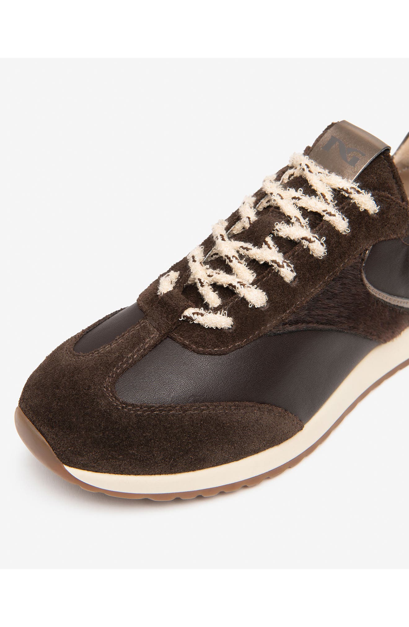 Leather Low Top Sneaker, Alternate, color, CHOCOLATE