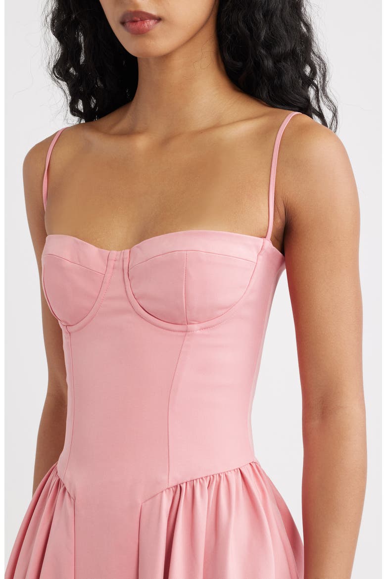 Samaria Corset Fit & Flare Midi Cocktail Dress, Alternate, color, RASPBERRY
