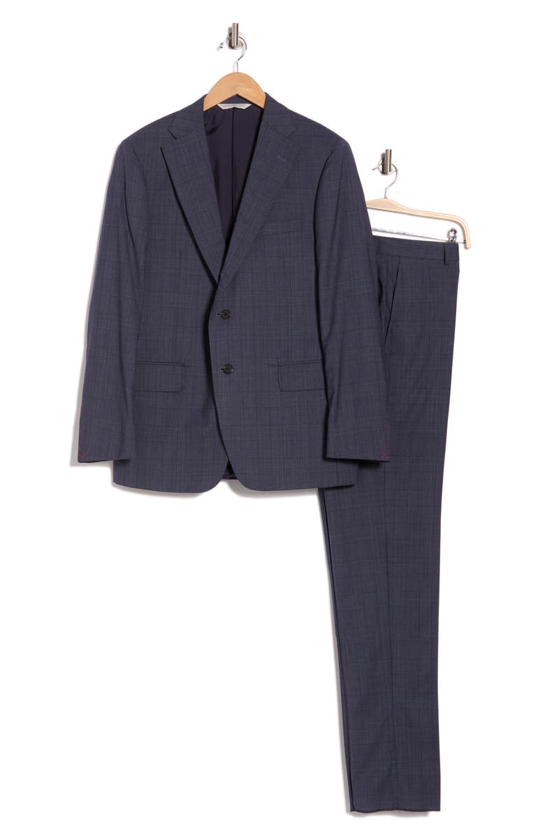 Samuelsohn Blue Plaid Wool Suit, Alternate, color, Blue