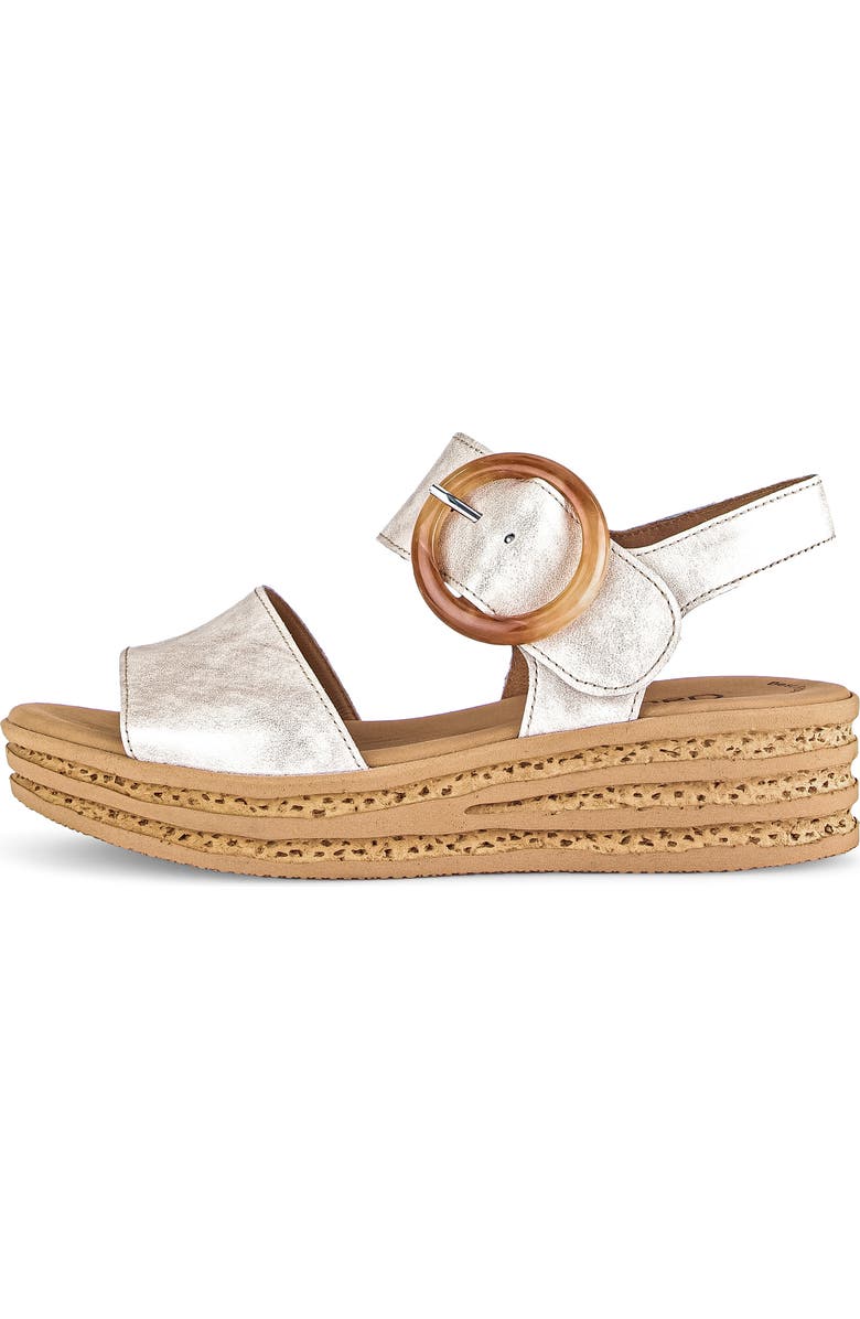 Gabor Ankle Strap Platform Wedge Sandal, Alternate, color, Puder