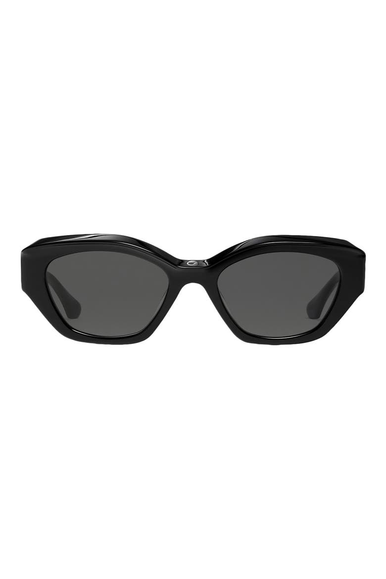 5G 52mm Square Sunglasses, Main, color, BLACK