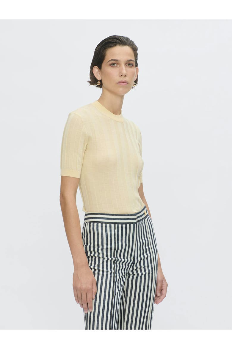 DEEDA Crewneck rib sweater Yellow, Alternate, color, Yellow