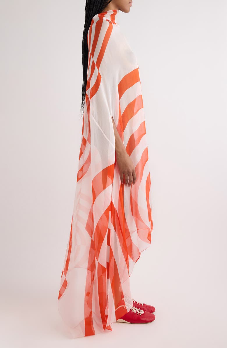 Dries Van Noten Silk Cape Gown, Alternate, color, Red