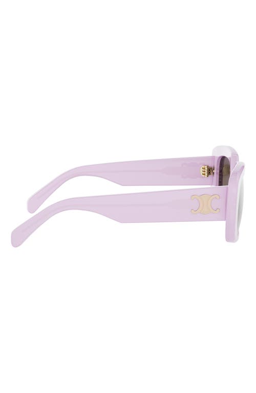 Celine Triomphe 55mm Rectangular Sunglasses In Purple