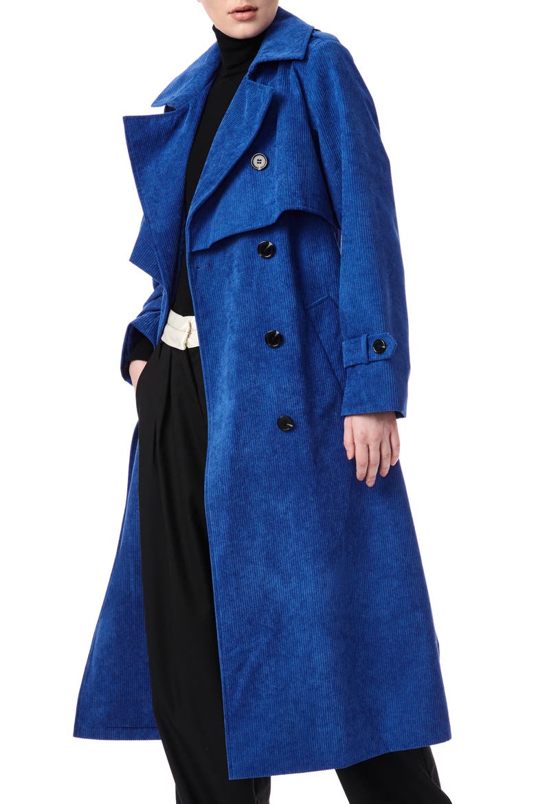 Corduroy Trench Coat, Alternate, color, BLUE