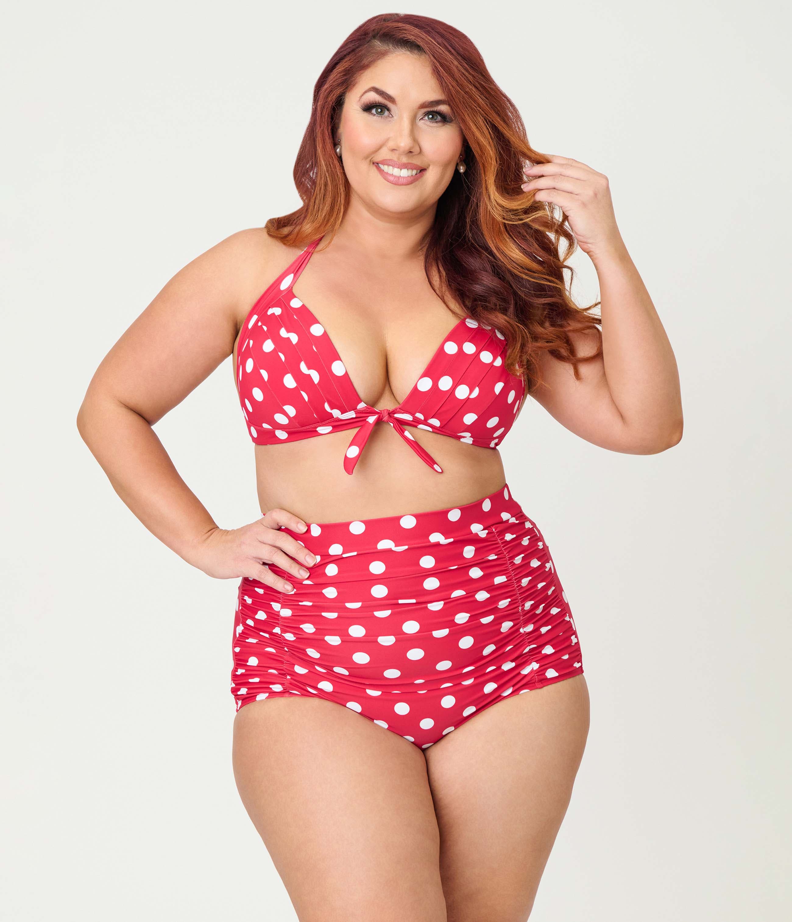 Red & White Polka Dot Print