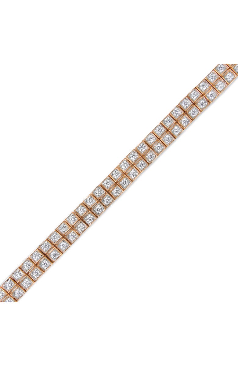 Haus of Brilliance 14K Rose Gold 3.0 Cttw Lab Grown Diamond Two Row Milgrain Tennis Bracelet, Alternate, color, Pink