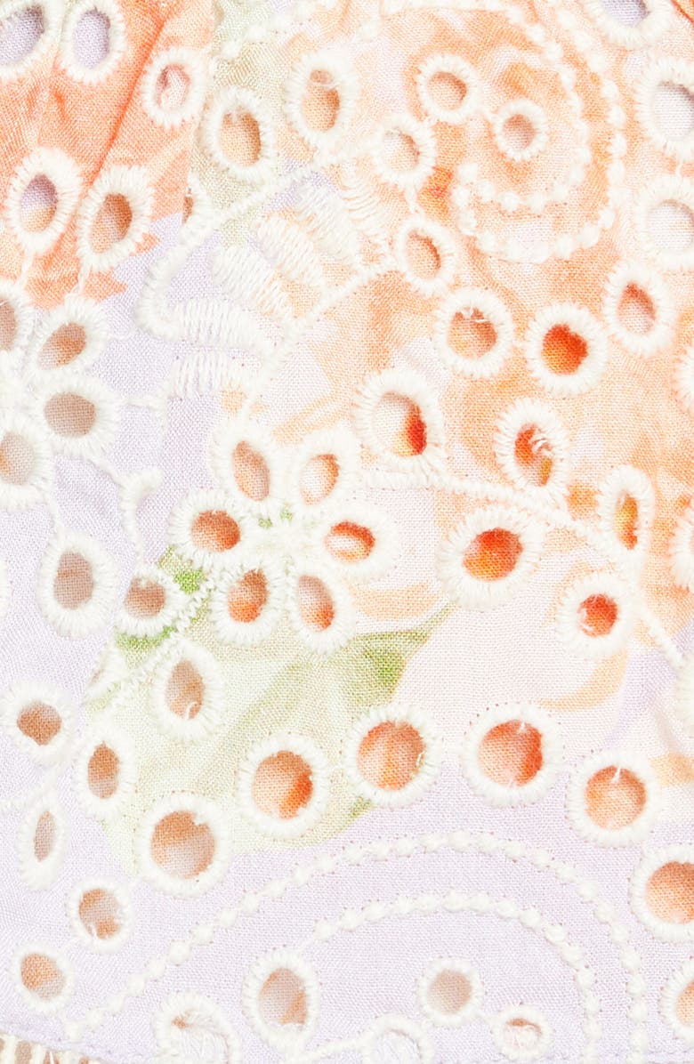 Alice + Olivia Kirsten Embroidered Eyelet Skirt, Alternate, color, 