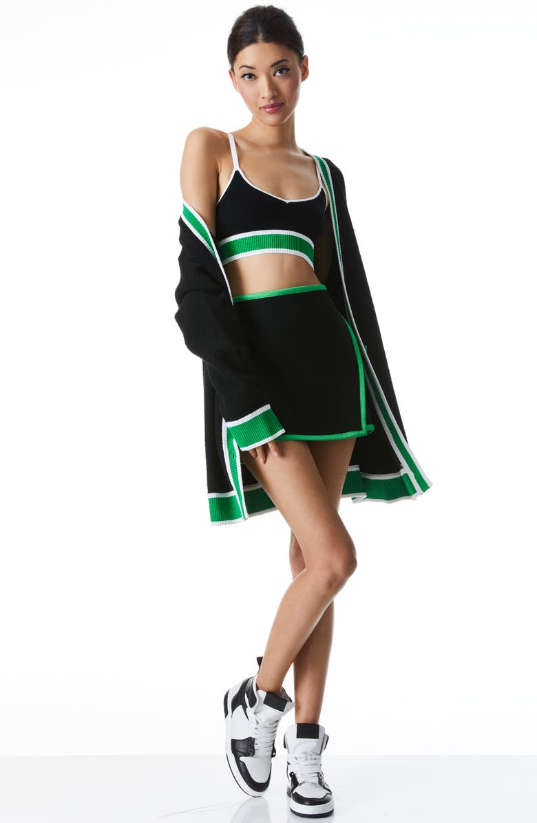 Alice + Olivia Maude Colorblock Rib Merino Wool Bralette, Alternate, color, 