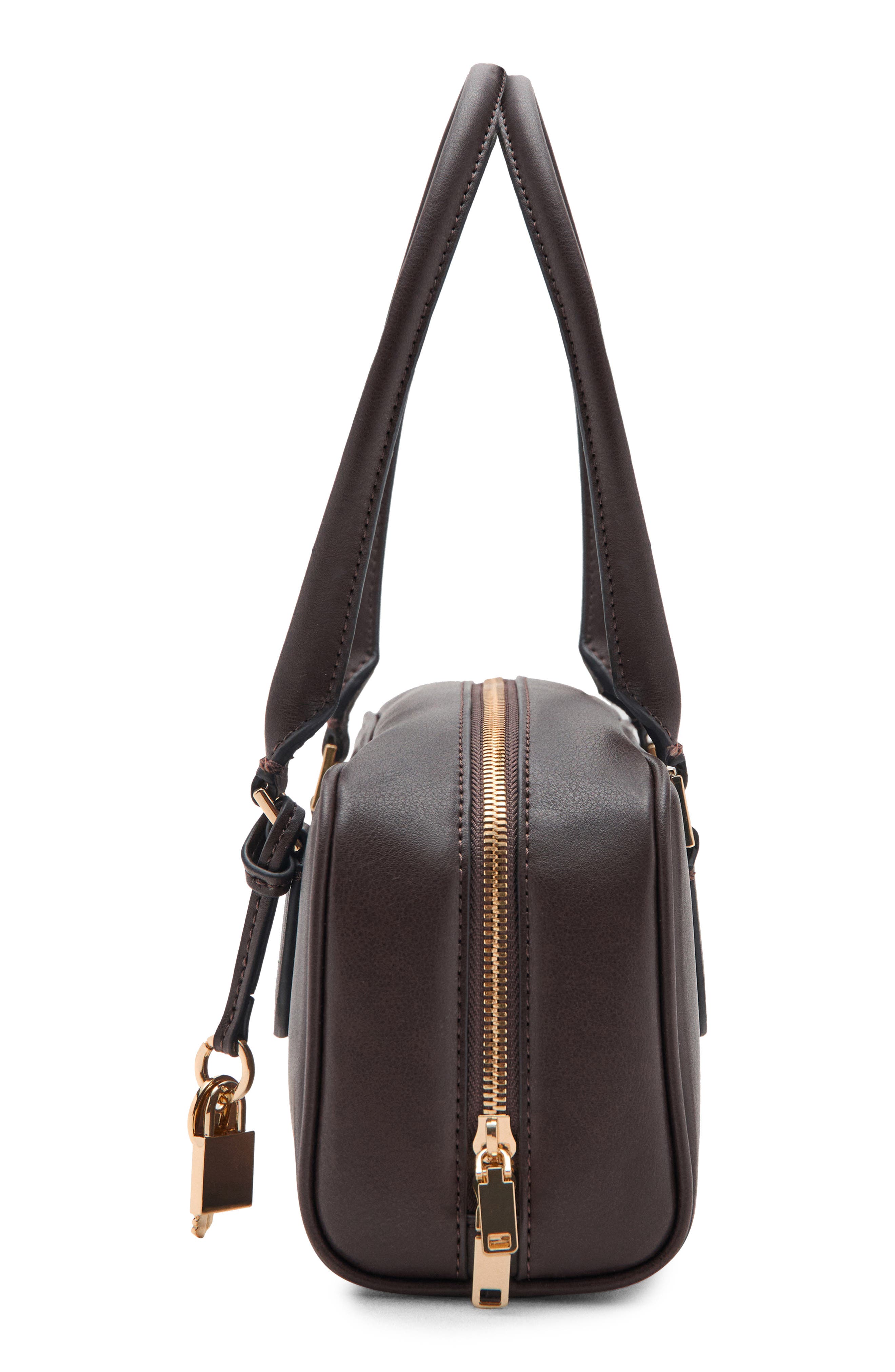 MANGO Faux Leather Bowling Bag, Alternate, color, 