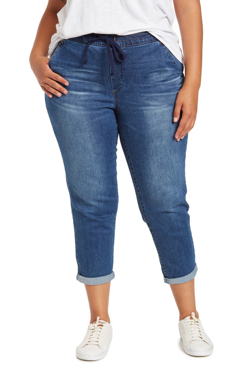 Democracy High Rise Pull-On Roll Hem Jeans, Main, color, 