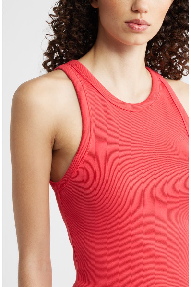 Everyday Cotton Rib Tank, Alternate, color, RED SAUCY